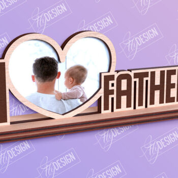 Intra απο ξύλο plywood Χρώμα wenge 3mm-4mm πάχος - Κορνίζα για την Ημέρα του Πατέρα | Δώρο παππού Δίασταση 20x25 cm INTRAFABR-26369120 - Image 1