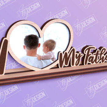 Intra απο ξύλο plywood Χρώμα wenge 3mm-4mm πάχος - Κορνίζα για την Ημέρα του Πατέρα | Δώρο παππού Δίασταση 20x25 cm INTRAFABR-26369496 - Image 1