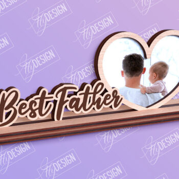 Intra απο ξύλο plywood Χρώμα wenge 3mm-4mm πάχος - Κορνίζα για την Ημέρα του Πατέρα | Δώρο παππού Δίασταση 20x25 cm INTRAFABR-26370115 - Image 1