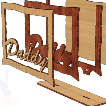 Intra απο ξύλο plywood  Χρώμα wenge 3mm-4mm πάχος - Κορνίζα για τη γιορτή του πατέρα Δίασταση 20x25 cm INTRAFABR-122222627 - Image 1