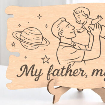 Intra απο ξύλο plywood Χρώμα wenge 3mm-4mm πάχος - Πακέτο κοπής με λέιζερ για την ημέρα του πατέρα Δίασταση 6x6 cm INTRAFABR-122250291 - Image 1