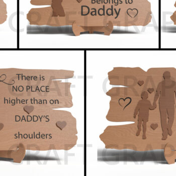 Intra απο ξύλο plywood  Χρώμα wenge 3mm-4mm πάχος - Απόσπασμα για την Ημέρα του Πατέρα Wood Signs Δίασταση 20x20 cm INTRAFABR-25419691 - Image 1