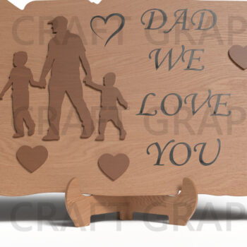 Intra απο ξύλο plywood  Χρώμα wenge 3mm-4mm πάχος - Απόσπασμα για την Ημέρα του Πατέρα Wood Signs Δίασταση 20x20 cm INTRAFABR-25419691 - Image 2