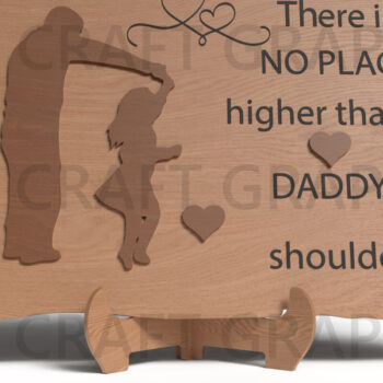 Intra απο ξύλο plywood  Χρώμα wenge 3mm-4mm πάχος - Απόσπασμα για την Ημέρα του Πατέρα Wood Signs Δίασταση 20x20 cm INTRAFABR-25419691 - Image 3