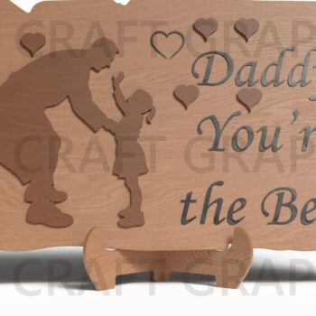 Intra απο ξύλο plywood  Χρώμα wenge 3mm-4mm πάχος - Απόσπασμα για την Ημέρα του Πατέρα Wood Signs Δίασταση 20x20 cm INTRAFABR-25419691 - Image 6