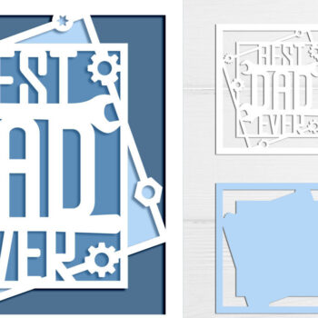 Intra απο ξύλο plywood  Χρώμα wenge 3mm-4mm πάχος - Fathers Day Shadow Box, 3d Papercut Δίασταση 8x8 cm INTRAFABR-94268001 - Image 1