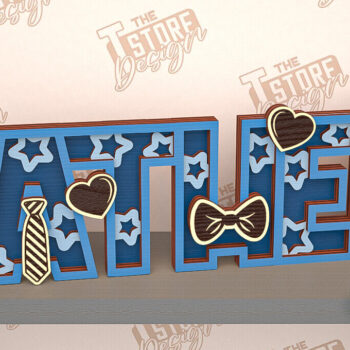 Intra απο ξύλο plywood  Χρώμα wenge 3mm-4mm πάχος - Πακέτο σχεδίασης πινακίδας για την ημέρα του πατέρα Δίασταση 30x20 cm INTRAFABR-122127391 - Image 2