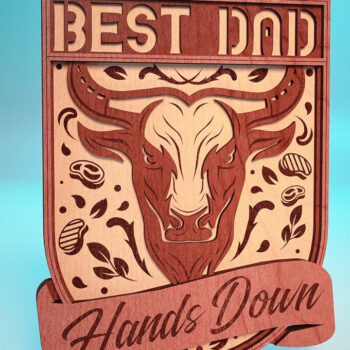 Intra απο ξύλο plywood  Χρώμα wenge 3mm-4mm πάχος - Πινακίδα για την Ημέρα του Πατέρα | Σπίτι Δίασταση 30x20 cm INTRAFABR-122126700 - Image 1