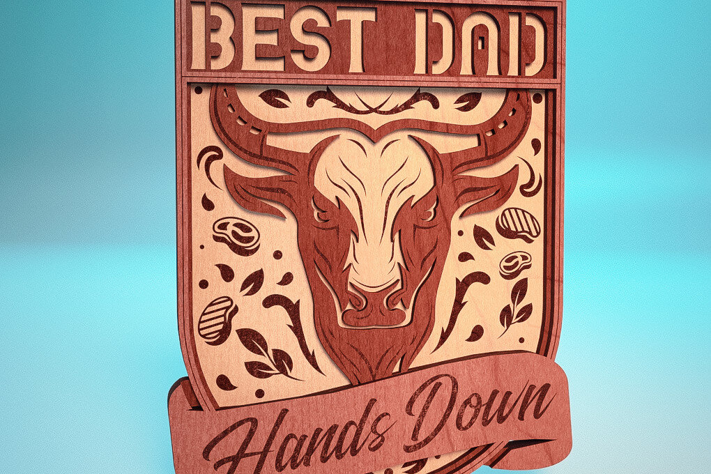 Intra απο ξύλο plywood  Χρώμα wenge 3mm-4mm πάχος - Πινακίδα για την Ημέρα του Πατέρα | Σπίτι Δίασταση 30x20 cm INTRAFABR-122126700