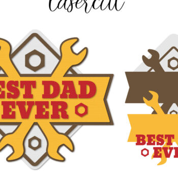 Intra απο ξύλο plywood  Χρώμα wenge 3mm-4mm πάχος - Σημάδι λέιζερ για την ημέρα του πατέρα Δίασταση 30x20 cm INTRAFABR-122936114 - Image 1