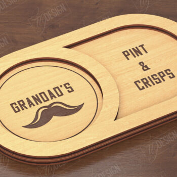 Intra απο ξύλο plywood Χρώμα wenge 3mm-4mm πάχος - Σνακ Πίνακας για την Ημέρα του Πατέρα | Δίσκος σνακ Δίασταση 40x50 cm INTRAFABR-23171286 - Image 1