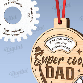 Intra απο ξύλο plywood  Χρώμα wenge 3mm-4mm πάχος - Πακέτο με στολίδια για την ημέρα του πατέρα Δίασταση 6x6 cm INTRAFABR-21281293 - Image 5