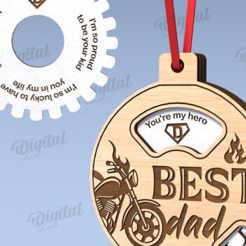 Intra απο ξύλο plywood  Χρώμα wenge 3mm-4mm πάχος - Πακέτο με στολίδια για την ημέρα του πατέρα Δίασταση 6x6 cm INTRAFABR-21281293 - Image 6