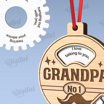 Intra απο ξύλο plywood  Χρώμα wenge 3mm-4mm πάχος - Πακέτο με στολίδια για την ημέρα του πατέρα Δίασταση 6x6 cm INTRAFABR-21281293 - Image 9