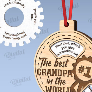 Intra απο ξύλο plywood  Χρώμα wenge 3mm-4mm πάχος - Πακέτο με στολίδια για την ημέρα του πατέρα Δίασταση 6x6 cm INTRAFABR-21281293 - Image 10