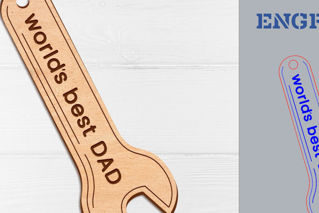 Intra απο ξύλο plywood  Χρώμα wenge 3mm-4mm πάχος - Fathers Day , Μπρελόκ με Δίασταση 4x4 cm INTRAFABR-21282021