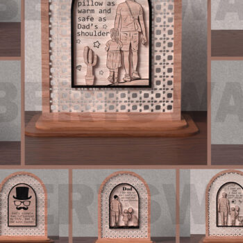 Intra απο ξύλο plywood  Χρώμα wenge 3mm-4mm πάχος - Πακέτο επιγραφών για την ημέρα του πατέρα Δίασταση 20x20 cm INTRAFABR-21282319 - Image 1