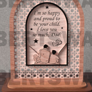 Intra απο ξύλο plywood  Χρώμα wenge 3mm-4mm πάχος - Πακέτο επιγραφών για την ημέρα του πατέρα Δίασταση 20x20 cm INTRAFABR-21282319 - Image 2