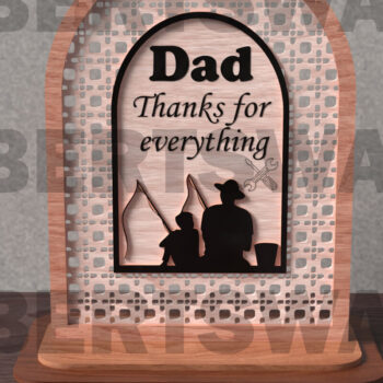 Intra απο ξύλο plywood  Χρώμα wenge 3mm-4mm πάχος - Πακέτο επιγραφών για την ημέρα του πατέρα Δίασταση 20x20 cm INTRAFABR-21282319 - Image 3