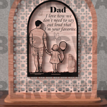 Intra απο ξύλο plywood  Χρώμα wenge 3mm-4mm πάχος - Πακέτο επιγραφών για την ημέρα του πατέρα Δίασταση 20x20 cm INTRAFABR-21282319 - Image 5