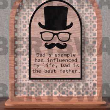 Intra απο ξύλο plywood  Χρώμα wenge 3mm-4mm πάχος - Πακέτο επιγραφών για την ημέρα του πατέρα Δίασταση 20x20 cm INTRAFABR-21282319 - Image 6