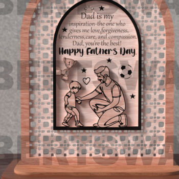 Intra απο ξύλο plywood  Χρώμα wenge 3mm-4mm πάχος - Πακέτο επιγραφών για την ημέρα του πατέρα Δίασταση 20x20 cm INTRAFABR-21282319 - Image 7