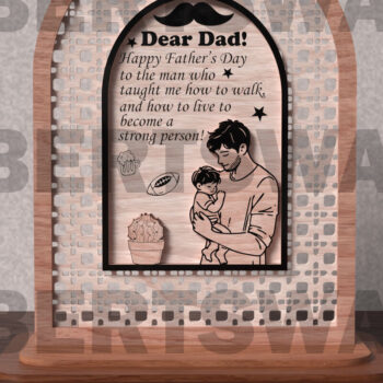 Intra απο ξύλο plywood  Χρώμα wenge 3mm-4mm πάχος - Πακέτο επιγραφών για την ημέρα του πατέρα Δίασταση 20x20 cm INTRAFABR-21282319 - Image 8