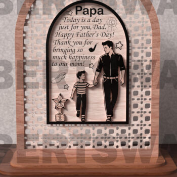 Intra απο ξύλο plywood  Χρώμα wenge 3mm-4mm πάχος - Πακέτο επιγραφών για την ημέρα του πατέρα Δίασταση 20x20 cm INTRAFABR-21282319 - Image 9