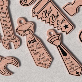 Intra απο ξύλο plywood Χρώμα wenge 3mm-4mm πάχος - Keychain για την Ημέρα του Πατέρα Δίασταση 4x4 cm INTRAFABR-16339921 - Image 3