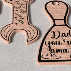 Intra απο ξύλο plywood  Χρώμα wenge 3mm-4mm πάχος - Keychain για την Ημέρα του Πατέρα Δίασταση 4x4 cm INTRAFABR-94849799