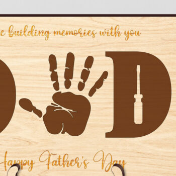 Intra απο ξύλο plywood  Χρώμα wenge 3mm-4mm πάχος - Εργαλεία για την Ημέρα Πατέρων Handprint Δίασταση 30x20 cm INTRAFABR-94408184 - Image 1