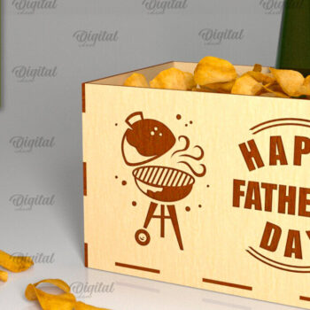 Intra απο ξύλο plywood  Χρώμα wenge 3mm-4mm πάχος - Κόψιμο με λέιζερ κουτί λιχουδιών για τη γιορτή του πατέρα Δίασταση 30x20 cm INTRAFABR-119058487 - Image 1