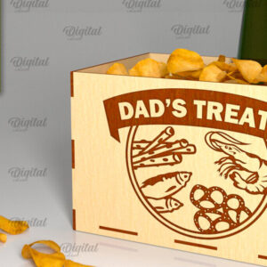 Intra απο ξύλο plywood  Χρώμα wenge 3mm-4mm πάχος - Κόψιμο με λέιζερ κουτί λιχουδιών για τη γιορτή του πατέρα Δίασταση 30x20 cm INTRAFABR-75740063