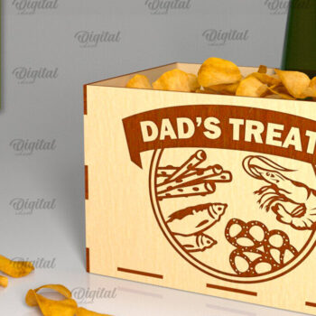 Intra απο ξύλο plywood  Χρώμα wenge 3mm-4mm πάχος - Κόψιμο με λέιζερ κουτί λιχουδιών για τη γιορτή του πατέρα Δίασταση 30x20 cm INTRAFABR-75740063 - Image 1