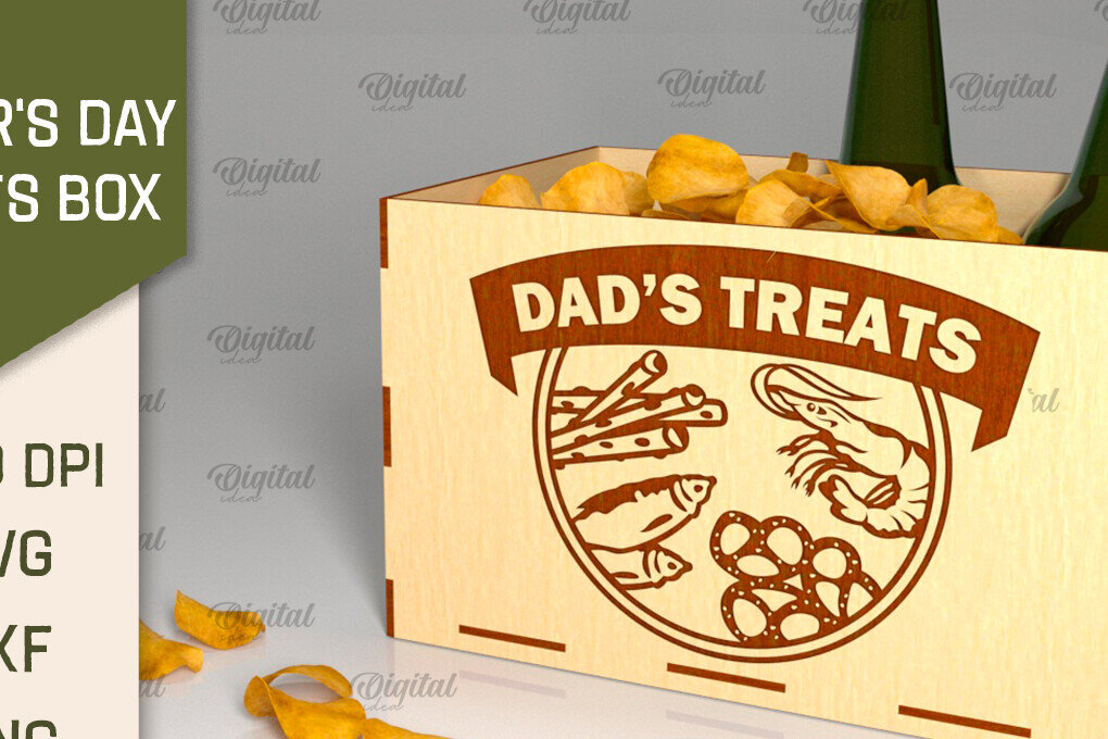 Intra απο ξύλο plywood  Χρώμα wenge 3mm-4mm πάχος - Κόψιμο με λέιζερ κουτί λιχουδιών για τη γιορτή του πατέρα Δίασταση 30x20 cm INTRAFABR-75740063