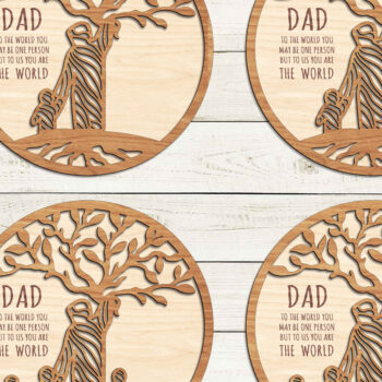 Intra απο ξύλο plywood  Χρώμα wenge 3mm-4mm πάχος - Διακοσμητικό κομμένο με βάση για τη γιορτή του πατέρα Δίασταση 20x20 cm INTRAFABR-28019038 - Image 2