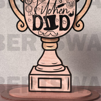 Intra απο ξύλο plywood Χρώμα wenge 3mm-4mm πάχος - Πακέτο κοπής με λέιζερ Trophy για την Ημέρα του Πατέρα Δίασταση 20x20 cm INTRAFABR-28019180 - Image 4