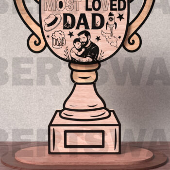 Intra απο ξύλο plywood Χρώμα wenge 3mm-4mm πάχος - Πακέτο κοπής με λέιζερ Trophy για την Ημέρα του Πατέρα Δίασταση 20x20 cm INTRAFABR-28019180 - Image 6