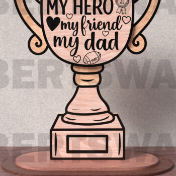 Intra απο ξύλο plywood Χρώμα wenge 3mm-4mm πάχος - Πακέτο κοπής με λέιζερ Trophy για την Ημέρα του Πατέρα Δίασταση 20x20 cm INTRAFABR-28019180 - Image 7