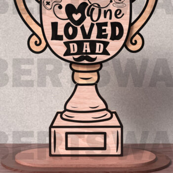 Intra απο ξύλο plywood Χρώμα wenge 3mm-4mm πάχος - Πακέτο κοπής με λέιζερ Trophy για την Ημέρα του Πατέρα Δίασταση 20x20 cm INTRAFABR-28019180 - Image 11