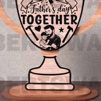 Intra απο ξύλο plywood Χρώμα wenge 3mm-4mm πάχος - Πακέτο κοπής με λέιζερ Trophy για την Ημέρα του Πατέρα Δίασταση 20x20 cm INTRAFABR-28019306 - Image 8