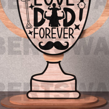 Intra απο ξύλο plywood Χρώμα wenge 3mm-4mm πάχος - Πακέτο κοπής με λέιζερ Trophy για την Ημέρα του Πατέρα Δίασταση 20x20 cm INTRAFABR-28019306 - Image 10