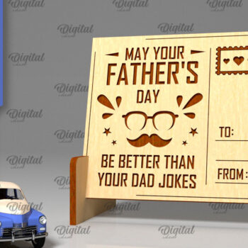 Intra απο ξύλο plywood Χρώμα wenge 3mm-4mm πάχος - Κόψιμο με λέιζερ Ξύλινη Καρτ ποστάλ για την Ημέρα του Πατέρα Δίασταση 30x20 cm INTRAFABR-28269239 - Image 1