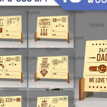 Intra απο ξύλο plywood  Χρώμα wenge 3mm-4mm πάχος - Πακέτο λέιζερ με ξύλινες καρτ ποστάλ για την ημέρα του πατέρα Δίασταση 30x20 cm INTRAFABR-28582717 - Image 1