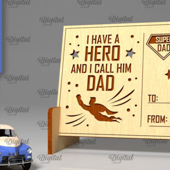 Intra απο ξύλο plywood  Χρώμα wenge 3mm-4mm πάχος - Πακέτο λέιζερ με ξύλινες καρτ ποστάλ για την ημέρα του πατέρα Δίασταση 30x20 cm INTRAFABR-28582717 - Image 4