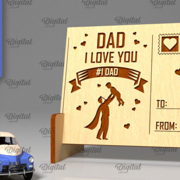 Intra απο ξύλο plywood  Χρώμα wenge 3mm-4mm πάχος - Πακέτο λέιζερ με ξύλινες καρτ ποστάλ για την ημέρα του πατέρα Δίασταση 30x20 cm INTRAFABR-28582717 - Image 6