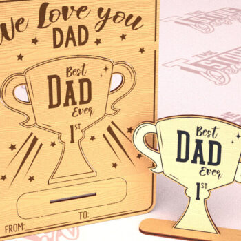 Intra απο ξύλο plywood Χρώμα wenge 3mm-4mm πάχος - Πακέτο σχεδίου ξύλινης κάρτας για την ημέρα του πατέρα Δίασταση 10x15 cm INTRAFABR-28582845 - Image 3