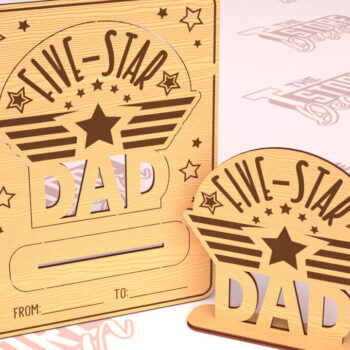 Intra απο ξύλο plywood  Χρώμα wenge 3mm-4mm πάχος - Ξύλινη κάρτα για τη γιορτή του πατέρα | Ευχετήρια κάρτα Δίασταση 10x15 cm INTRAFABR-28647053 - Image 1