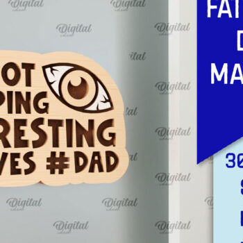 Intra απο ξύλο plywood  Χρώμα wenge 3mm-4mm πάχος - Ξύλινη κοπή με μαγνήτη με λέιζερ για τη γιορτή του πατέρα Δίασταση 30x20 cm INTRAFABR-28658943 - Image 1