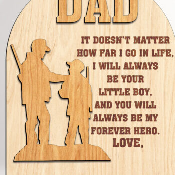 Intra απο ξύλο plywood  Χρώμα wenge 3mm-4mm πάχος - Ξύλινη επιγραφή για την Ημέρα του Πατέρα Δίασταση 20x20 cm INTRAFABR-28852409 - Image 1